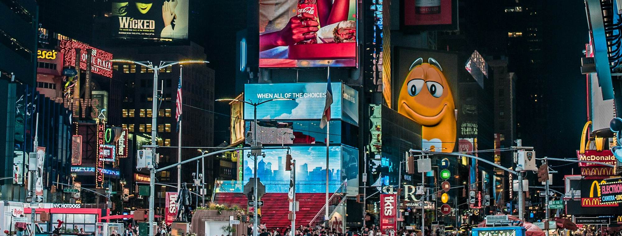 Times Square in New York City at night